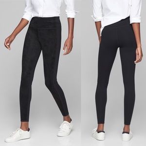 Athleta Black Suede Strut Street Tight Leggings Full Length